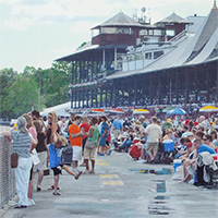 painting at Saratoga Racetrack by Denis Peterson